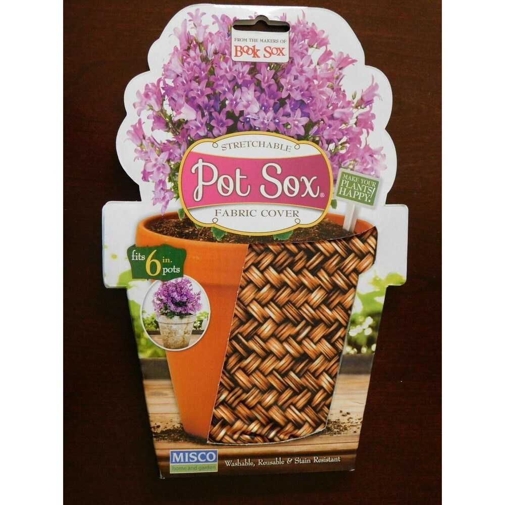 FLOWER POT SOX ~ STRETCHABLE FABRIC COLOR 6" fits 5"-7" Basket Weave
